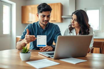 Imagen ilustrativa sobre cómo obtener un préstamo personal en línea, mostrando un celular y documentos necesarios.