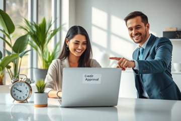 Imagen que ilustra el proceso de aprobación instantánea de crédito, mostrando la rapidez y facilidad de obtener financiamiento.