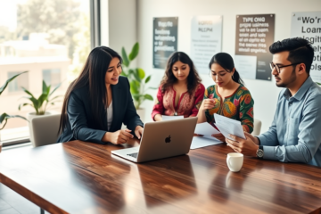 Imagen representativa de un préstamo personal para microempresarios, mostrando emprendedores en acción.